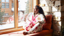 Resting in a very cozy robe