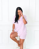 Lilac short sleeve pajama set made from lightweight TENCEL™ modal