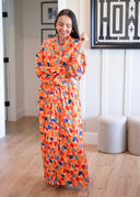 The Dawn Robe -Modal Robe in Citrus Bloom