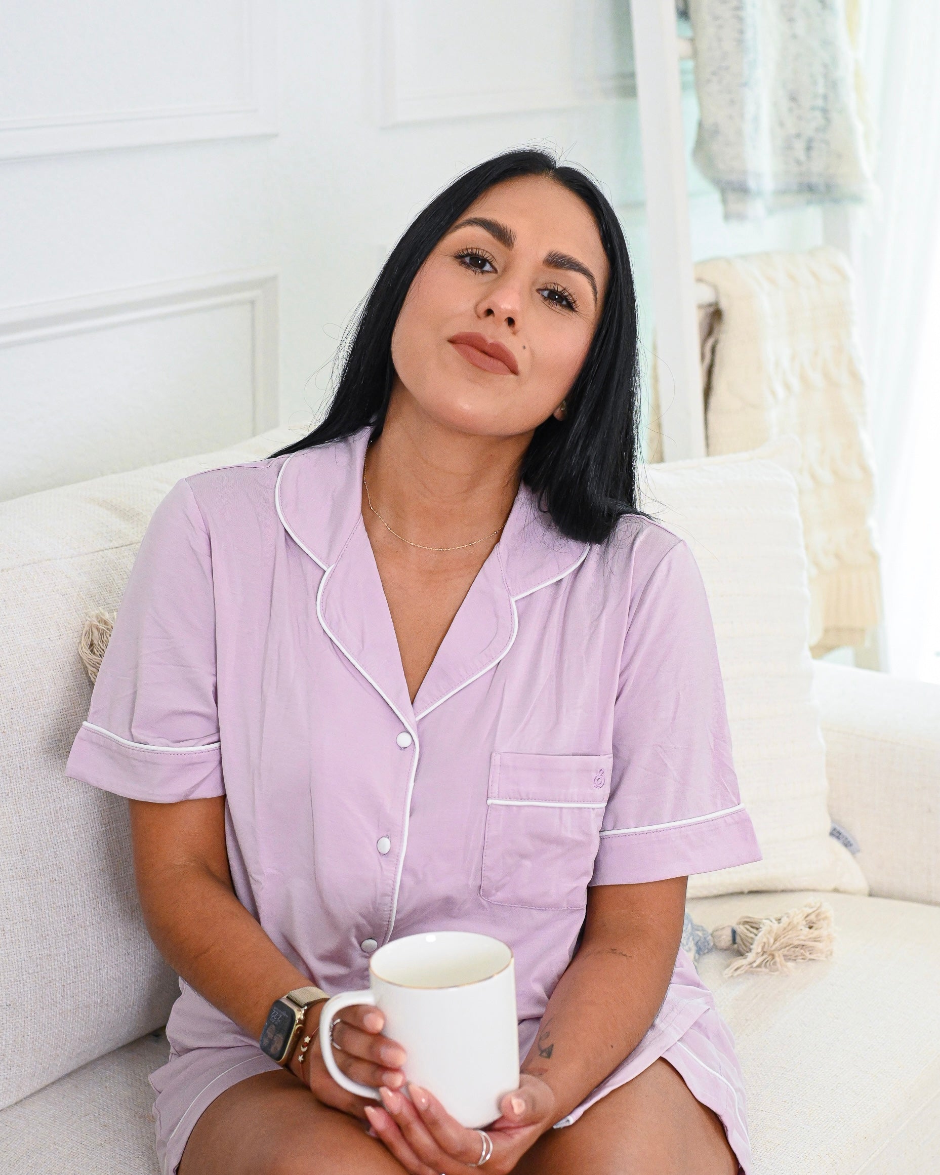 Eco-friendly lilac pajama set crafted from silky TENCEL™ modal